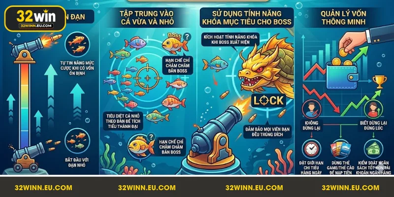 Áp dụng các chiến thuật chơi JILI Vua Đánh Cá 32Win