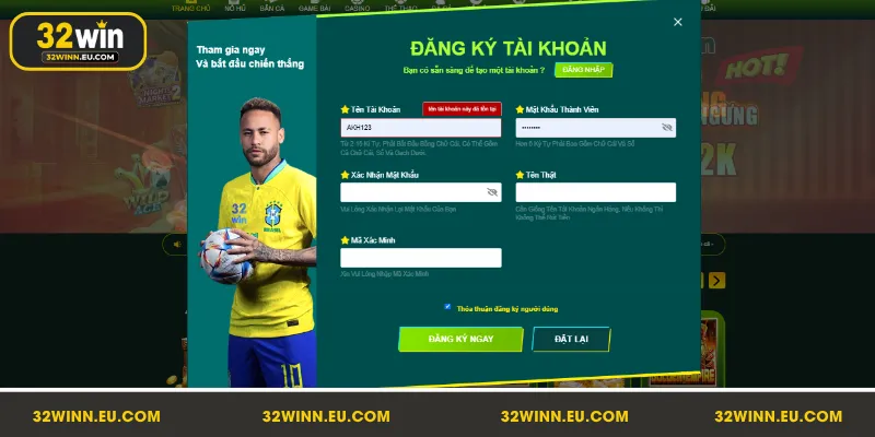 Cách đăng ký 32WIN dễ hiểu dành cho tân thủ