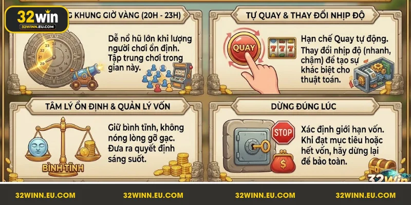 Cập nhật top bí quyết chơi nổ hũ Thành Phố Vàng Maya 32Win