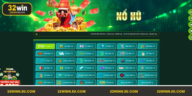 Trải nghiệm kho trò chơi phong phú tại nổ hũ 32Win