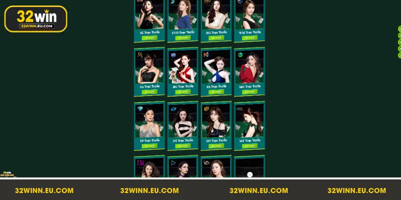 Hệ thống sảnh cược và trò chơi đình đám tại Casino 32Win