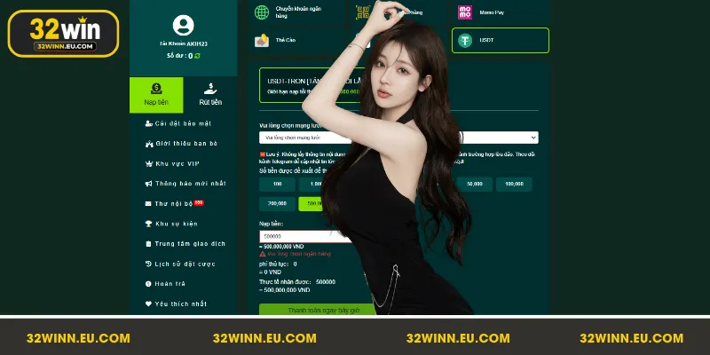 Những điều cần lưu ý khi nạp tiền vào 32Win