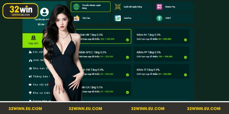 Những hình thức nạp tiền 32Win được sử dụng nhiều năm 2026