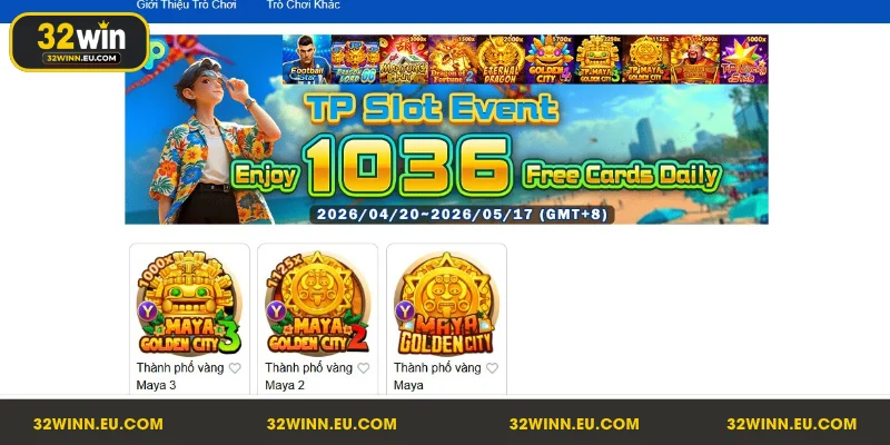 Thành Phố Vàng Maya 32Win là slot video đổi thưởng