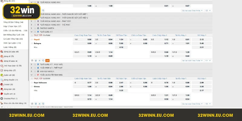 Ưu điểm của sảnh cược Saba Thể Thao 32Win